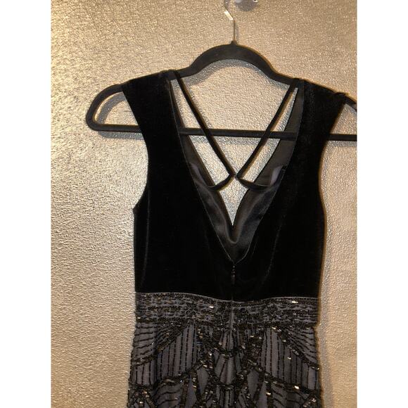 Tiffany Homecoming Prom New Years Black Sequin Beaded #27222 Cocktail Dress - Picture 2 of 7